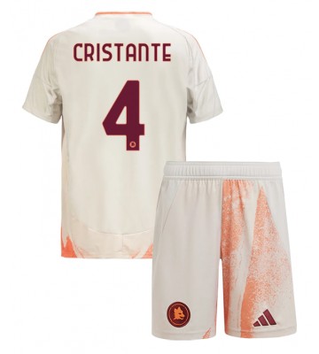 AS Roma Bryan Cristante #4 Borta Kläder Barn 2024-25 Kortärmad (+ Korta byxor)